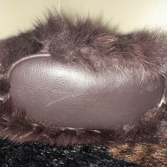 Brown Refurbished Real Rabbit Fur Purse Original Liz Claiborne Design/Handmade - Picture 5 of 10